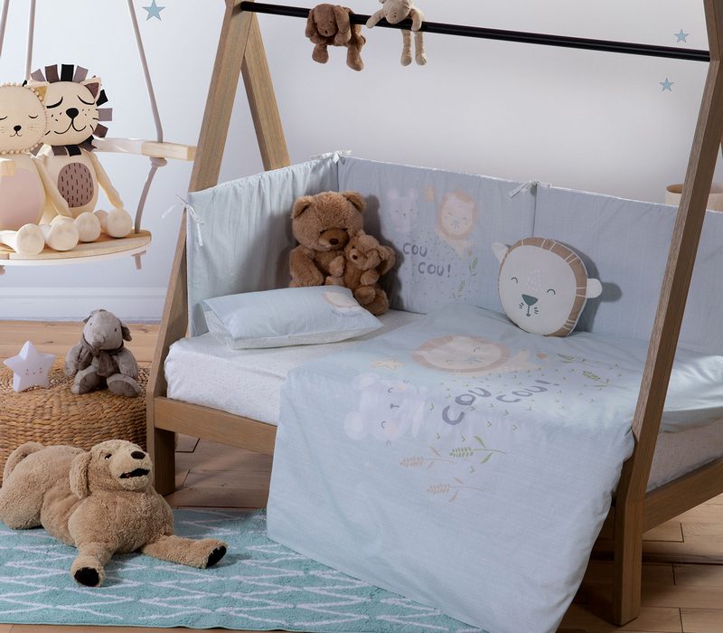 NEF-NEF ΒΡΕΦΙΚΑ ΣΕΤ ΣΕΝΤΟΝΙΑ ΚΟΥΝΙΑΣ CUDDLING LION, 100%ΒΑΜΒΑΚΙ