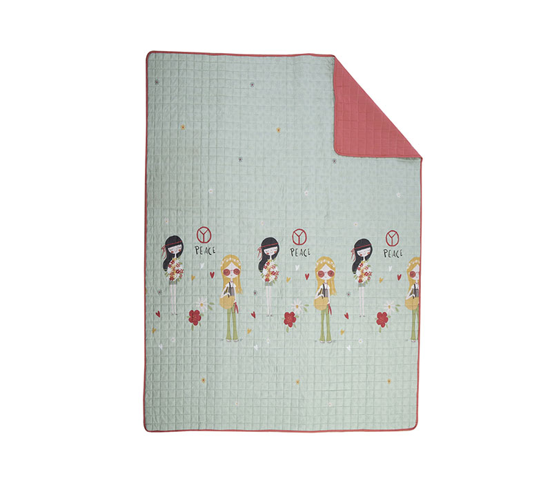 NEF-NEF ΚΟΥΒΕΡΛΙ ΜΟΝΟ LOVE  & PEACE 180X220, ΥΦΑΣΜΑ:100%ΜIΚΡΟΙΝ-ΕΣΩΤ:100%ΠΟΛ - Image 2