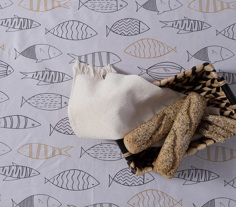 NEF-NEF ΑΛΕΚΙΑΣΤΟ ΤΡΑΠΕΖΟΜΑΝΤΗΛΟ FISH STYLE 140Χ140, 100% BAMBAKI - Image 3