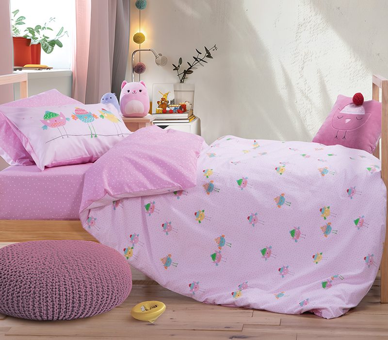 NEF-NEF ΠΑΙΔΙΚΑ ΣΕΤ ΣΕΝΤΟΝΙΑ ΜΟΝΑ TWEET SO SWEET-LOVELY 170Χ260, 100% BAMBAKI
