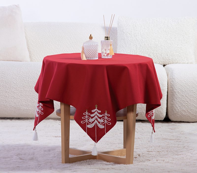 NEF-NEF ΧΡΙΣΤΟΥΓΕΝΝΙΑΤΙΚΟ ΤΡΑΠΕΖΟΜΑΝΤΗΛΟ ELEGANT CHRISTMAS 100X100, 100% COTTON
