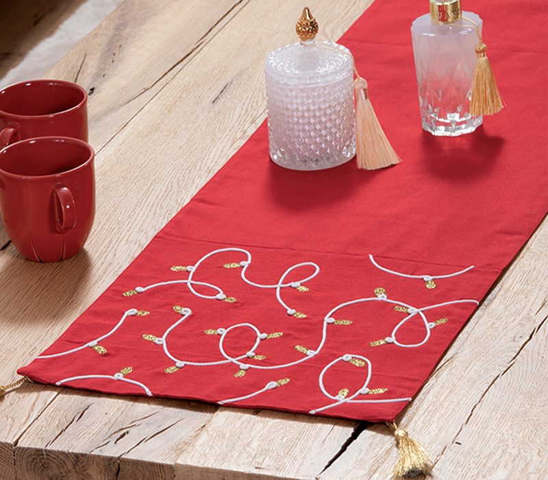 NEF-NEF ΧΡΙΣΤΟΥΓΕΝΝΙΑΤΙΚΗ ΤΡΑΒΕΡΣΑ ELEGANT CHRISTMAS LIGHTS 33X150, 100% ΒΑΜΒ