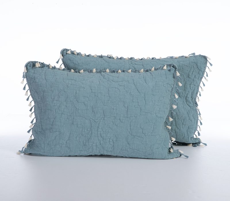 NEF-NEF ΜΑΞΙΛΑΡΟΘΗΚΕΣ ΣΕΤ 2 ΤΕΜΑΧΙΩΝ FERAGGIO BLUE 52X72 NEF-NEF HOMEWARE, ΥΦΑΣΜΑ:100%BAMB-ΕΣΩΤ:100%ΠΟΛ