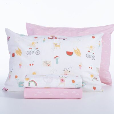 NEF-NEF ΠΑΙΔΙΚΑ ΣΕΤ ΣΕΝΤΟΝΙΑ ΜΟΝΑ HAPPY TODAY 170X260 NEF-NEF HOMEWARE, 100% BAMBAKI - Image 2