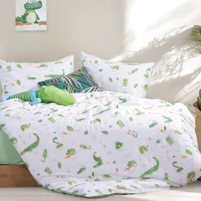 NEF-NEF ΠΑΙΔΙΚΑ ΣΕΤ ΣΕΝΤΟΝΙΑ ΜΟΝΑ CUTE REPTILES 170X260 NEF-NEF HOMEWARE, 100% BAMBAKI