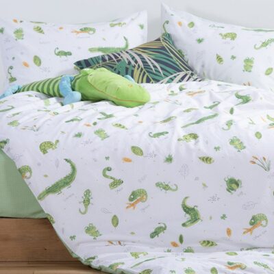 NEF-NEF ΠΑΙΔΙΚΑ ΣΕΤ ΣΕΝΤΟΝΙΑ ΜΟΝΑ CUTE REPTILES 170X260 NEF-NEF HOMEWARE, 100% BAMBAKI - Image 3