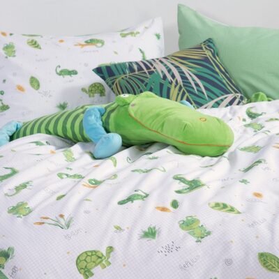 NEF-NEF ΠΑΙΔΙΚΑ ΣΕΤ ΣΕΝΤΟΝΙΑ ΜΟΝΑ CUTE REPTILES 170X260 NEF-NEF HOMEWARE, 100% BAMBAKI - Image 4