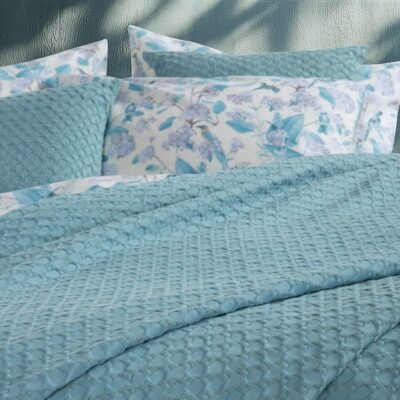 NEF-NEF ΚΟΥΒΕΡΤΑ ΠΙΚΕ ΥΠΕΡΔΙΠΛΗ ELMER BLUE 230X240 NEF-NEF HOMEWARE, 100% ΒΑΜΒΑΚΙ - Image 2