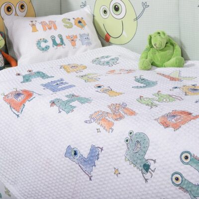 NEF-NEF ΒΡΕΦΙΚΗ ΚΟΥΒΕΡΤΑ ΠΙΚΕ AΓΚΑΛΙΑΣ ALPHABET MONSTER 80X110 NEF-NEF HOMEWARE, 100% BAMBAKI - Image 2