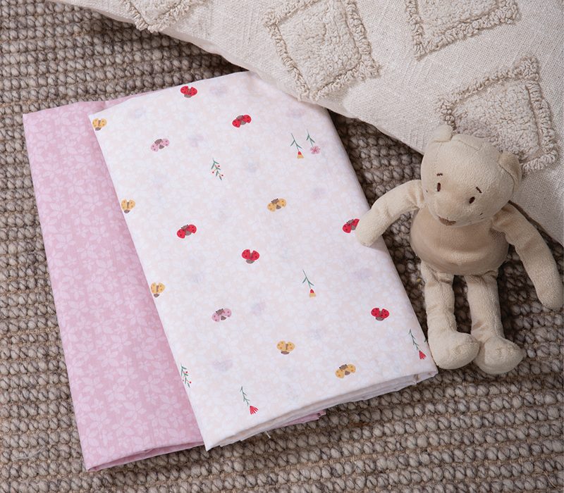 NEF-NEF ΒΡΕΦΙΚΑ ΣΕΤ ΣΕΝΤΟΝΙΑ ΛΙΚΝΟΥ 2ΤΜΧ LADY BUG NEF-NEF HOMEWARE, 100% ΒΑΜΒΑΚΙ