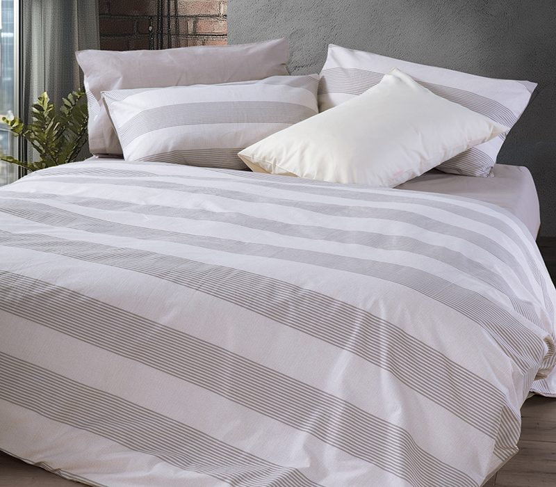 NEF-NEF ΣΕΤ ΣΕΝΤΟΝΙΑ ΒΑΜΒΑΚΕΡΑ KING SIZE ΜΕ ΛΑΣΤΙΧΟ CASUAL STRIPE NEF-NEF HOMEWARE, 100% ΒΑΜΒΑΚΙ - Image 3