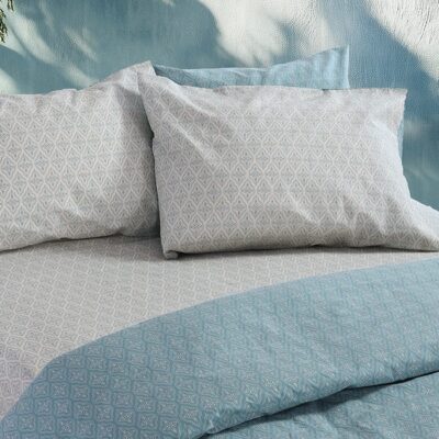NEF-NEF ΣΕΤ ΣΕΝΤΟΝΙΑ ΒΑΜΒΑΚΕΡΑ ΥΠΕΡΔΙΠΛΑ SORENTO BLUE 240X270 NEF-NEF HOMEWARE, 100% ΒΑΜΒΑΚΙ - Image 2