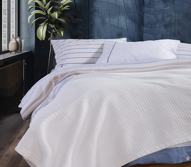 NEF-NEF ΚΟΥΒΕΡΤΑ ΠΙΚΕ ΥΠΕΡΔΙΠΛΗ NAUTICA - NAU NAVY 230X240 NEF-NEF HOMEWARE, 100% ΒΑΜΒΑΚΙ - Image 2