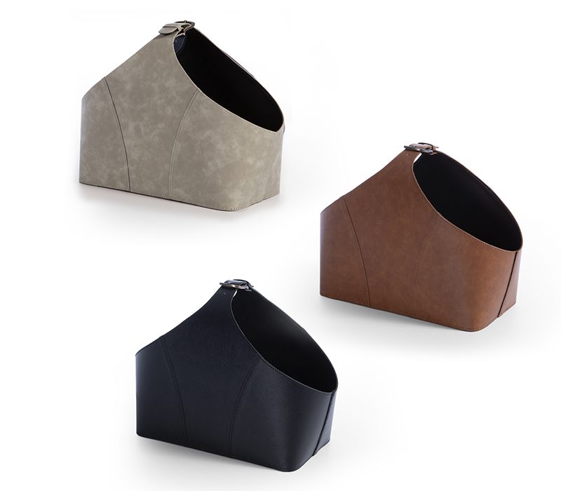 ΚΑΛΑΘΙ LETHAL 30X20X32 ΜΕ ΥΦΗ ΔΕΡΜΑΤΟΣ NEF-NEF HOMEWARE, ΤΕΧΝΗΤΟ ΔΕΡΜΑ