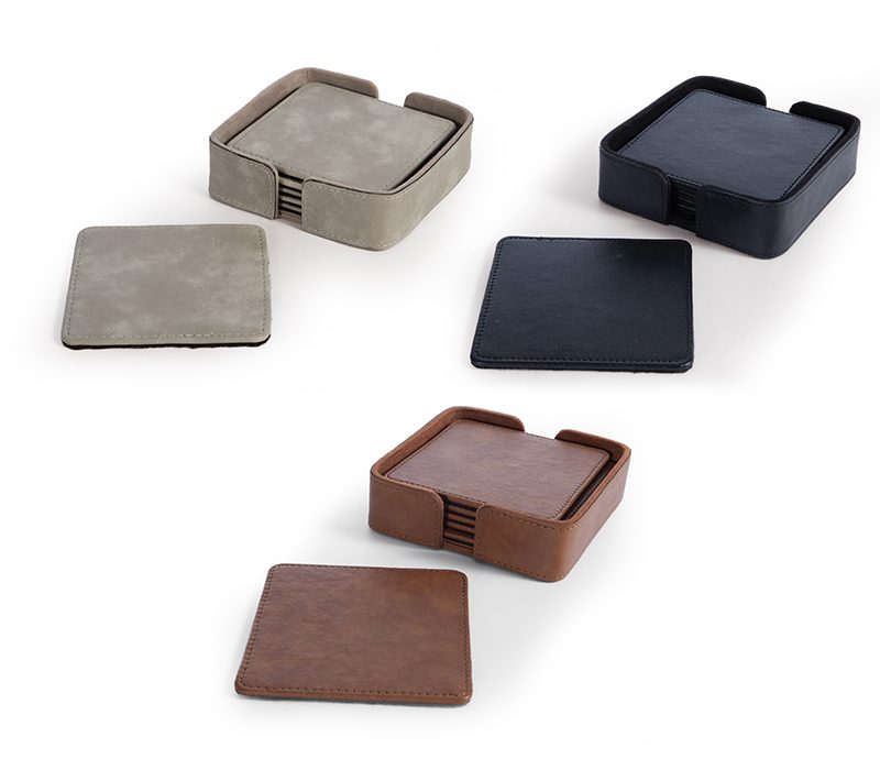 ΣΕΤ ΣΟΥΒΕΡ LETHAL 6 ΤΜΧ 10X10X3 ΜΕ ΥΦΗ ΔΕΡΜΑΤΟΣ NEF-NEF HOMEWARE, ΤΕΧΝΗΤΟ ΔΕΡΜΑ