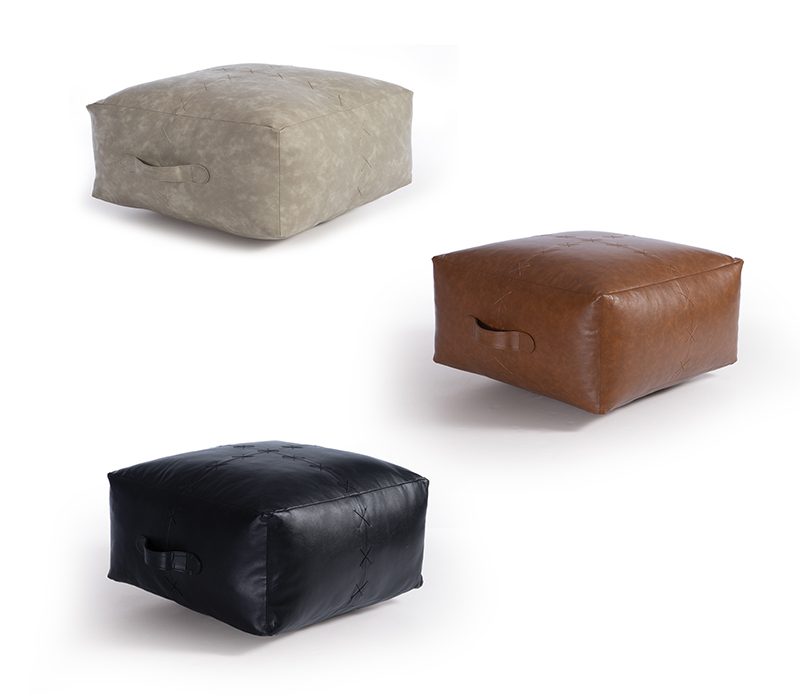 ΔΙΑΚΟΣΜΗΤΙΚΟ ΠΟΥΦ LETHAL 50X50X25 ΜΕ ΥΦΗ ΔΕΡΜΑΤΟΣ NEF-NEF HOMEWARE, ΤΕΧΝΗΤΟ ΔΕΡΜΑ