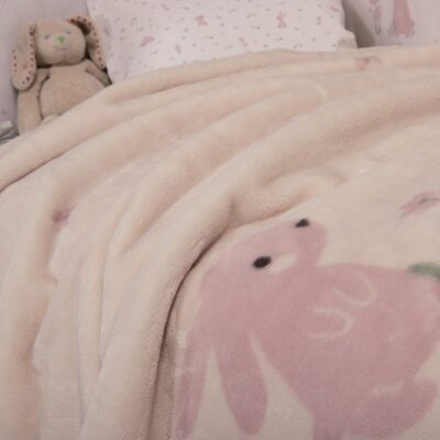 ΒΡΕΦΙΚΗ ΚΟΥΒΕΡΤΑ ΑΓΚΑΛΙΑΣ COUNTRY BUNNY 75X100 NEF-NEF HOMEWARE, 100% ΠΟΛΥΕΣΤΕΡΑΣ - Image 3