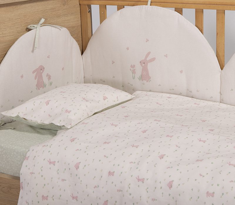 ΒΡΕΦΙΚΑ ΣΕΤ ΣΕΝΤΟΝΙΑ ΚΟΥΝΙΑΣ COUNTRY BUNNY  NEF-NEF HOMEWARE, 100% ΒΑΜΒΑΚΙ - Image 3