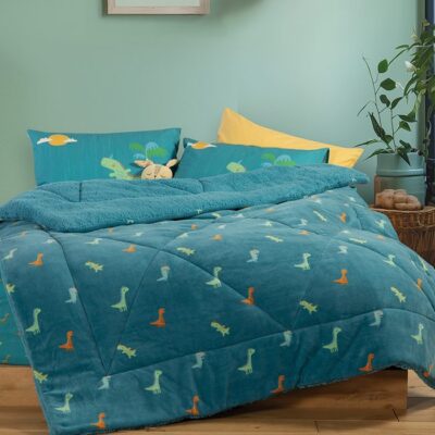 ΠΑΙΔΙΚΟ ΚΟΥΒΕΡΤΟΠΑΠΛΩΜΑ ΜΟΝΟ DINOS ON WHEELS 160Χ220 NEF-NEF HOMEWARE, ΥΦ:100% ΠΟΛΥΕΣΤΕΡΑΣ ΓΕΜΙΣΜΑ:100% ΠΟΛΥΕΣΤΕΡΑΣ  ΠΙΣΩ:ΓΟΥΝΑ