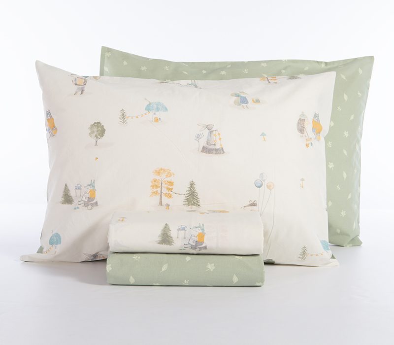 ΠΑΙΔΙΚΑ ΣΕΤ ΣΕΝΤΟΝΙΑ ΜΟΝΑ WOODLAND PARTY 170Χ260 NEF-NEF HOMEWARE, 100% ΒΑΜΒΑΚΙ - Image 4