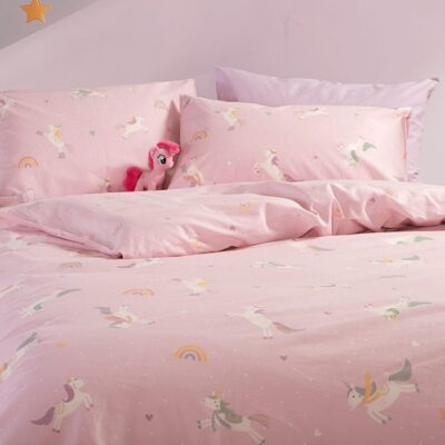 ΠΑΙΔΙΚΗ ΣΕΤ ΠΑΠΛΩΜΑΤΟΘΗΚΗ ΜΟΝΗ UNICORNS STYLE 160Χ240 NEF-NEF HOMEWARE, 100% ΒΑΜΒΑΚΙ - Image 2