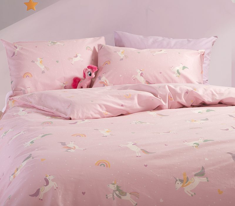 ΠΑΙΔΙΚΗ ΣΕΤ ΠΑΠΛΩΜΑΤΟΘΗΚΗ ΜΟΝΗ UNICORNS STYLE 160Χ240 NEF-NEF HOMEWARE, 100% ΒΑΜΒΑΚΙ - Image 2