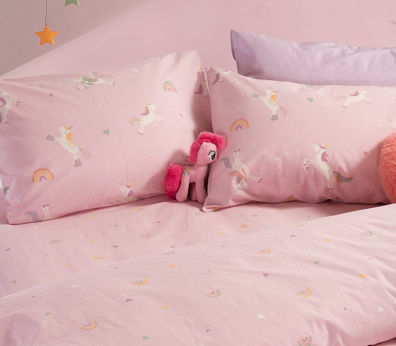 ΠΑΙΔΙΚΗ ΣΕΤ ΠΑΠΛΩΜΑΤΟΘΗΚΗ ΜΟΝΗ UNICORNS STYLE 160Χ240 NEF-NEF HOMEWARE, 100% ΒΑΜΒΑΚΙ - Image 3