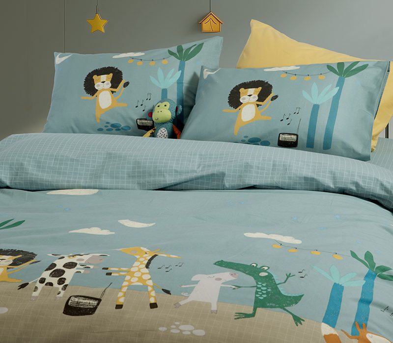 ΠΑΙΔΙΚΗ ΣΕΤ ΠΑΠΛΩΜΑΤΟΘΗΚΗ ΜΟΝΗ WILD DANCE 160Χ240 NEF-NEF HOMEWARE, 100% ΒΑΜΒΑΚΙ - Image 2