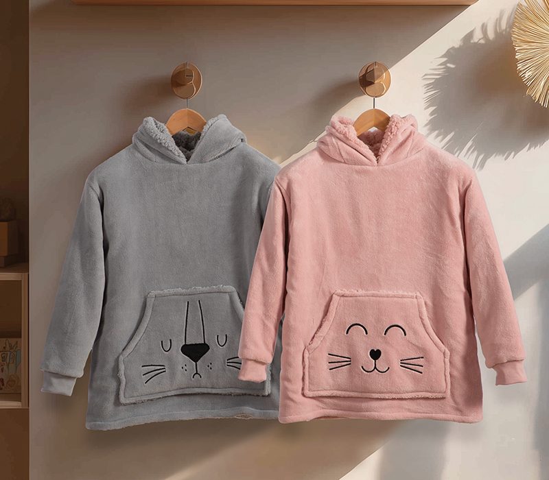 ΠΑΙΔΙΚΟ ΠΟΝΤΣΟ SMILING CAT NEF-NEF HOMEWARE, 100% ΠΟΛΥΕΣΤΕΡΑΣ - Image 6