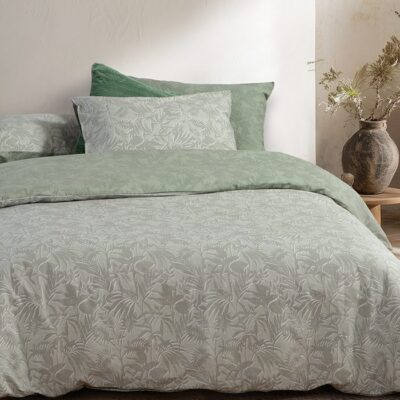 ΣΕΤ ΣΕΝΤΟΝΙΑ ΥΠΕΡΔΙΠΛΑ DAZIER ΜΕ ΛΑΣΤΙΧΟ  NEF-NEF HOMEWARE, 100% ΒΑΜΒΑΚΙ - GREEN