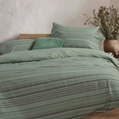 ΣΕΤ ΣΕΝΤΟΝΙΑ KING SIZE DEGREE ΜΕ ΛΑΣΤΙΧΟ NEF-NEF HOMEWARE, 100% ΒΑΜΒΑΚΙ - GREEN