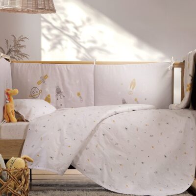 ΒΡΕΦΙΚΑ ΣΕΤ ΣΕΝΤΟΝΙΑ ΚΟΥΝΙΑΣ MY UNIVERSE  NEF-NEF HOMEWARE, 100% ΒΑΜΒΑΚΙ - GREY