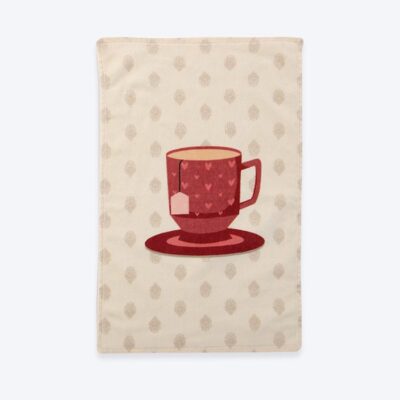 ΠΟΤΗΡΟΠΑΝΟ ΒΕΛΟΥΤΕ CUP OF TEA 40Χ60 NEF-NEF HOMEWARE, 100% ΒΑΜΒΑΚΙ - ECRU
