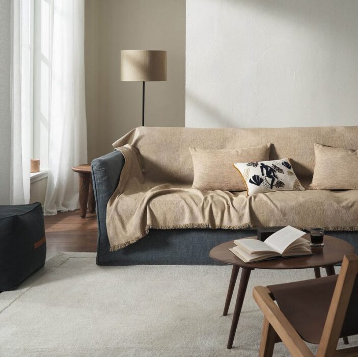 Ριχτάρι Διθέσιου 180x250cm GOFIS HOME Zephyr Sesame Beige 146/06 - Image 6