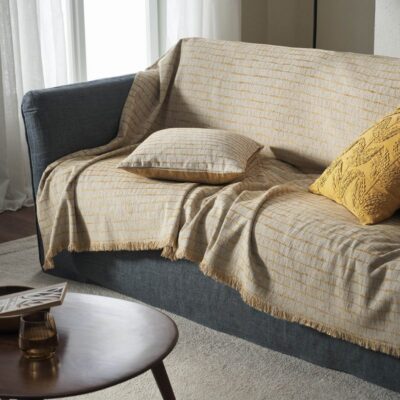 Ριχτάρι Τριθέσιου 180x310cm GOFIS HOME Vespera Leaf Gold 148/04