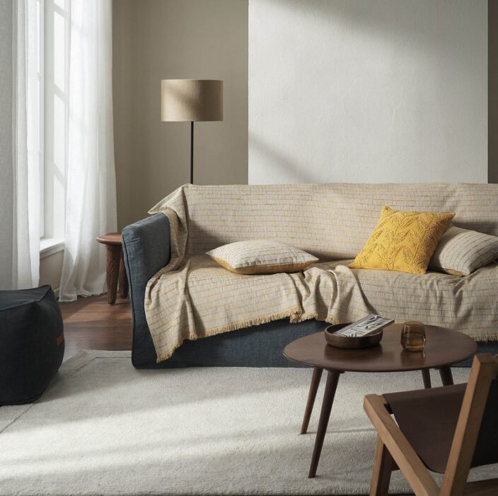 Ριχτάρι Τριθέσιου 180x310cm GOFIS HOME  Vespera  Leaf Gold 148/04 - Image 5