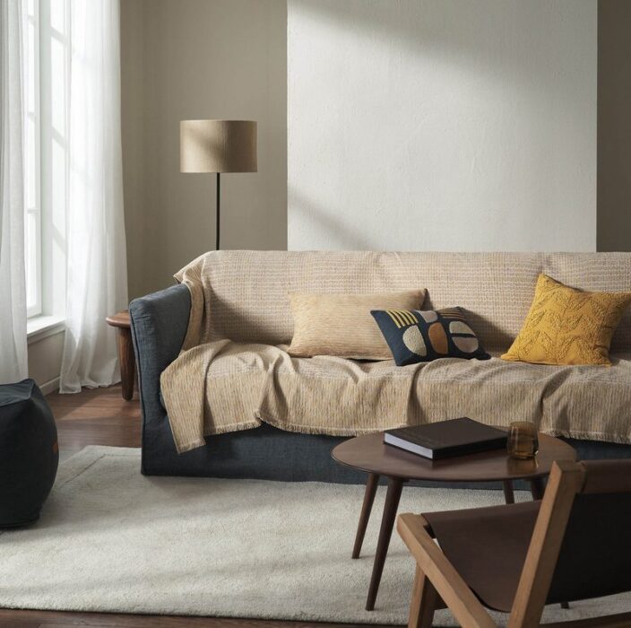 Ριχτάρι Διθέσιου 180x250cm GOFIS HOME Meadow Leaf Gold 160/04 - Image 5