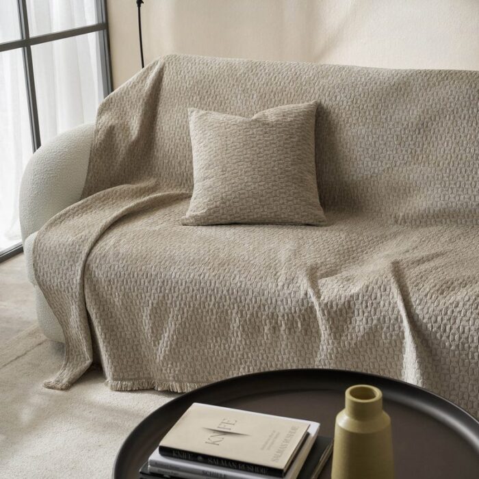 Ριχτάρι Τριθέσιου 180x300cm GOFIS HOME  Ondine Beige 184/06 - Image 3