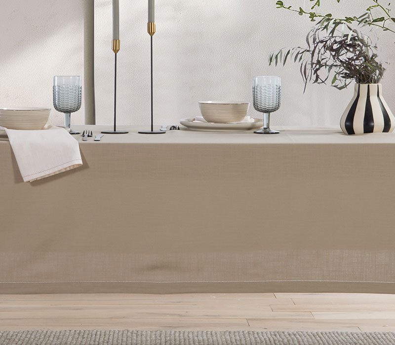 ΤΡΑΠΕΖΟΜΑΝΤΗΛΟ ΡΟΤΟΝΤΑ STEADY D.180cm NEF-NEF HOMEWARE, 100% BAMBAKI - Image 2