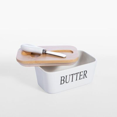 ΔΟΧΕΙΟ ΒΟΥΤΥΡΟΥ ΜΕ ΜΑΧΑΙΡΙ ΚΑΙ ΚΑΠΑΚΙ BRICK NEF-NEF HOMEWARE, ΚΕΡΑΜ-BAMBOO - Image 5