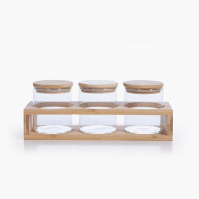 ΒΑΖΟ ΜΕ ΚΑΠΑΚΙ 3 ΤΜΧ FONTEN 8X9,2-10,3 NEF-NEF HOMEWARE, ΓΥΑΛΙ-BAMBOO