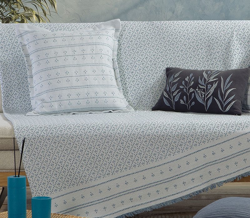 ΡΙΧΤΑΡΙ ΠΟΛΥΘΡΟΝΑΣ ISHMAR BLUE 170X180 NEF-NEF HOMEWARE, 50% BAMB-50% ΠΟΛ - Image 2