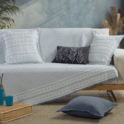 ΡΙΧΤΑΡΙ ΔΙΘΕΣΙΟΥ ΚΑΝΑΠΕ ISHMAR BLUE 170X250 NEF-NEF HOMEWARE, 50% BAMB-50% ΠΟΛ