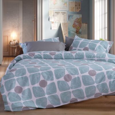 ΣΕΤ ΣΕΝΤΟΝΙΑ ΔΙΠΛΑ CASUAL COREO 200Χ270 NEF-NEF HOMEWARE, 100% ΒΑΜΒΑΚΙ - AQUA