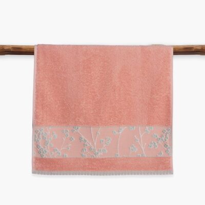 ΠΕΤΣΕΤΑ ΠΡΟΣΩΠΟΥ FLORIVA 50X90 NEF-NEF HOMEWARE, 100% BAMBAKI - CORAL