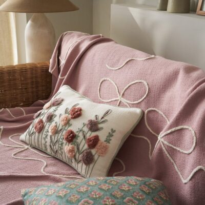 Ριχτάρι διακόσμησης 140x180cm GOFIS HOME Elowen Magnolia Rose 505 - Image 3