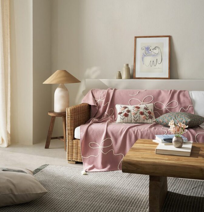 Ριχτάρι διακόσμησης 140x180cm GOFIS HOME  Elowen Magnolia Rose 505 - Image 6