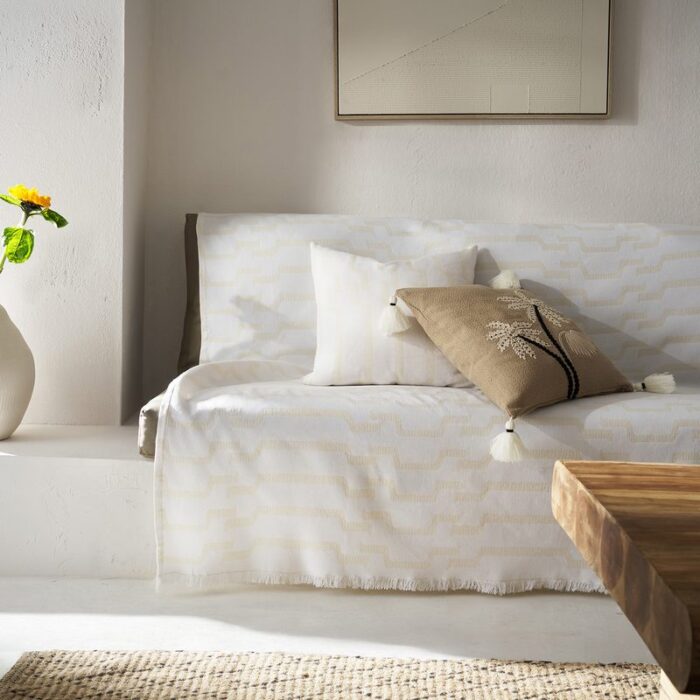 Ριχτάρι Τριθέσιου 180x310cm GOFIS HOME  Clover Polar White 558/16