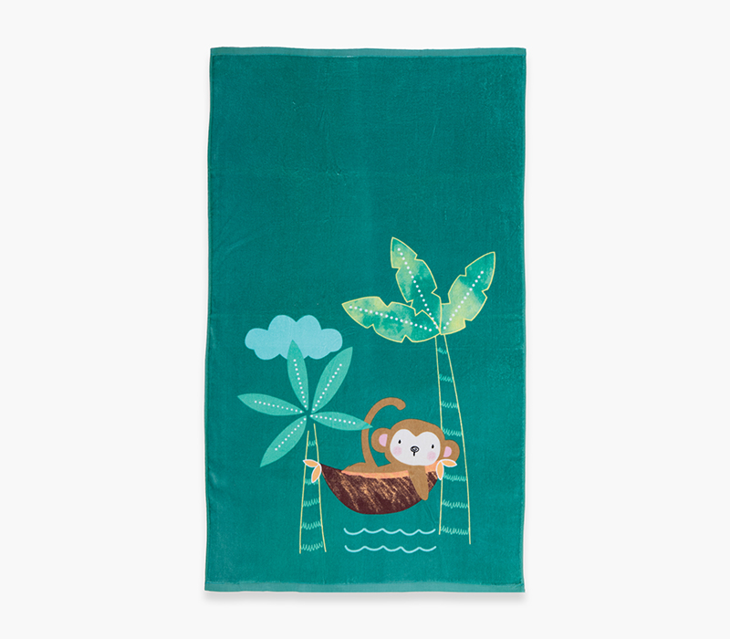 NEF NEF HOMEWARE ΠΑΙΔΙΚΗ ΠΕΤΣΕΤΑ ΘΑΛΑΣΣΗΣ TROPICAL MONKEY 70X120, 100% BAMBAKI