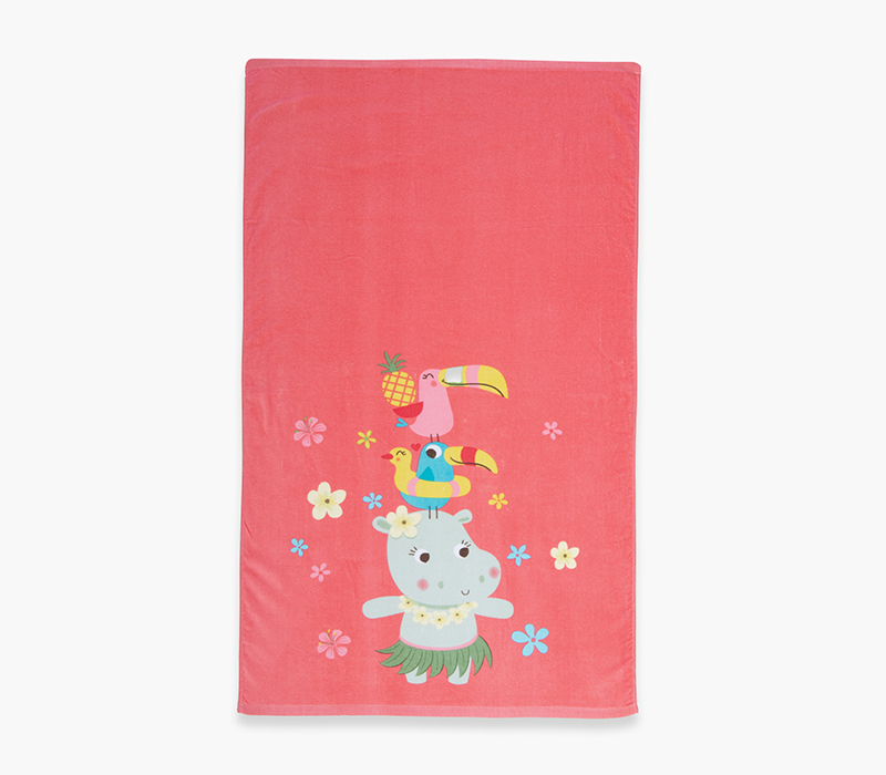 NEF NEF HOMEWARE ΠΑΙΔΙΚΗ ΠΕΤΣΕΤΑ ΘΑΛΑΣΣΗΣ ALOHA HIPPO 70X120, 100% BAMBAKI
